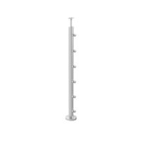 Roostevaba post 42,4mm, H1000mm, ümarvarda hoidjad - 6tk, kandur 42,4mm , AISI304, Satiin