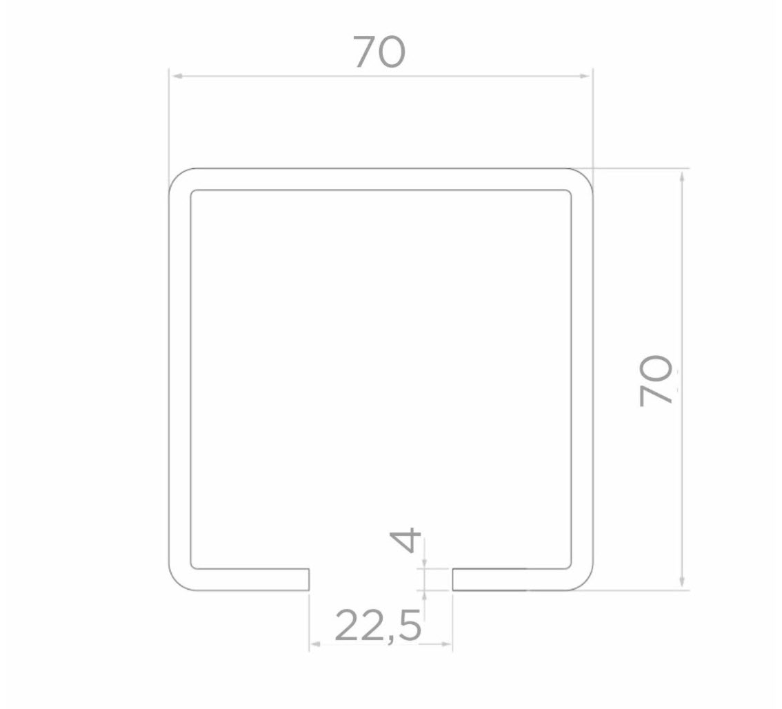 Liugvärava siin 70*70/4mm; vahe 22,5mm; must metall; 3000mm; 20kg - Image 2