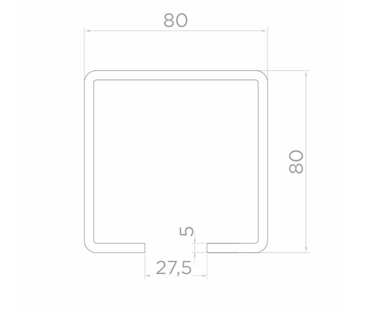 Liugvärava siin 80*80/5mm; vahe 27,5mm; must metall; 3000mm, 30kg - Image 2