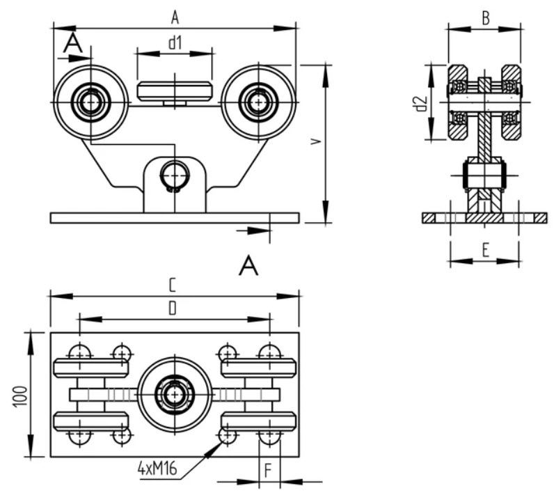 liugvärava rullik 60x60 tsingitud teras