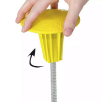 armatuurvarda läbistuskaitsekork kollane metallplaadiga